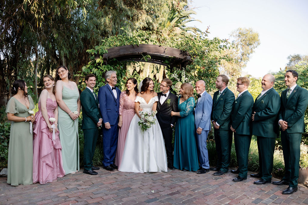 Full wedding party group photo