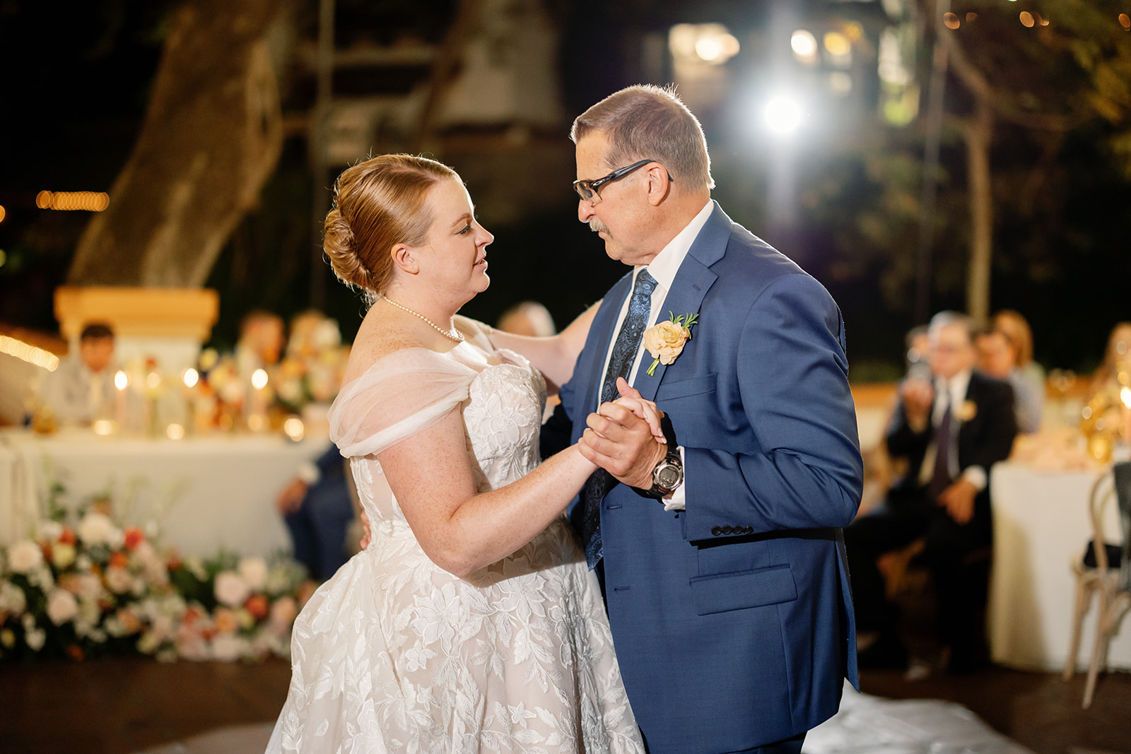 Bride dancing with her father during the reception.