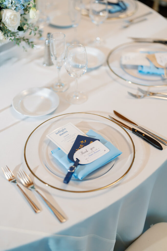 Close up shot of tablescape