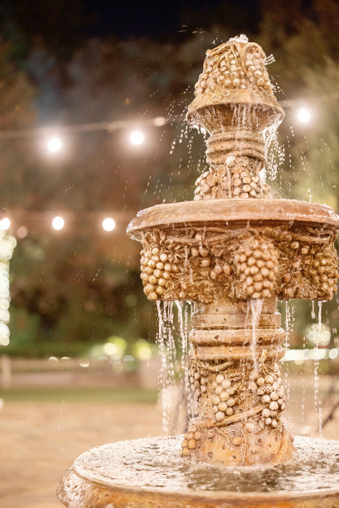 Outdoor fountain at Lake Oak Meadows in Temecula.