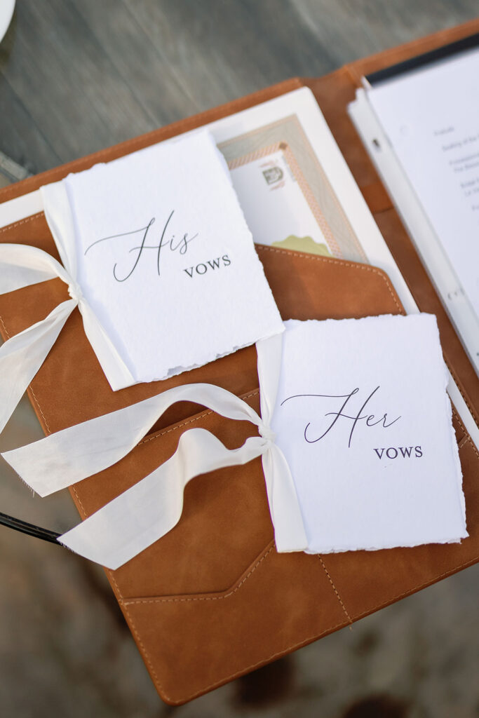 His and her vow books.