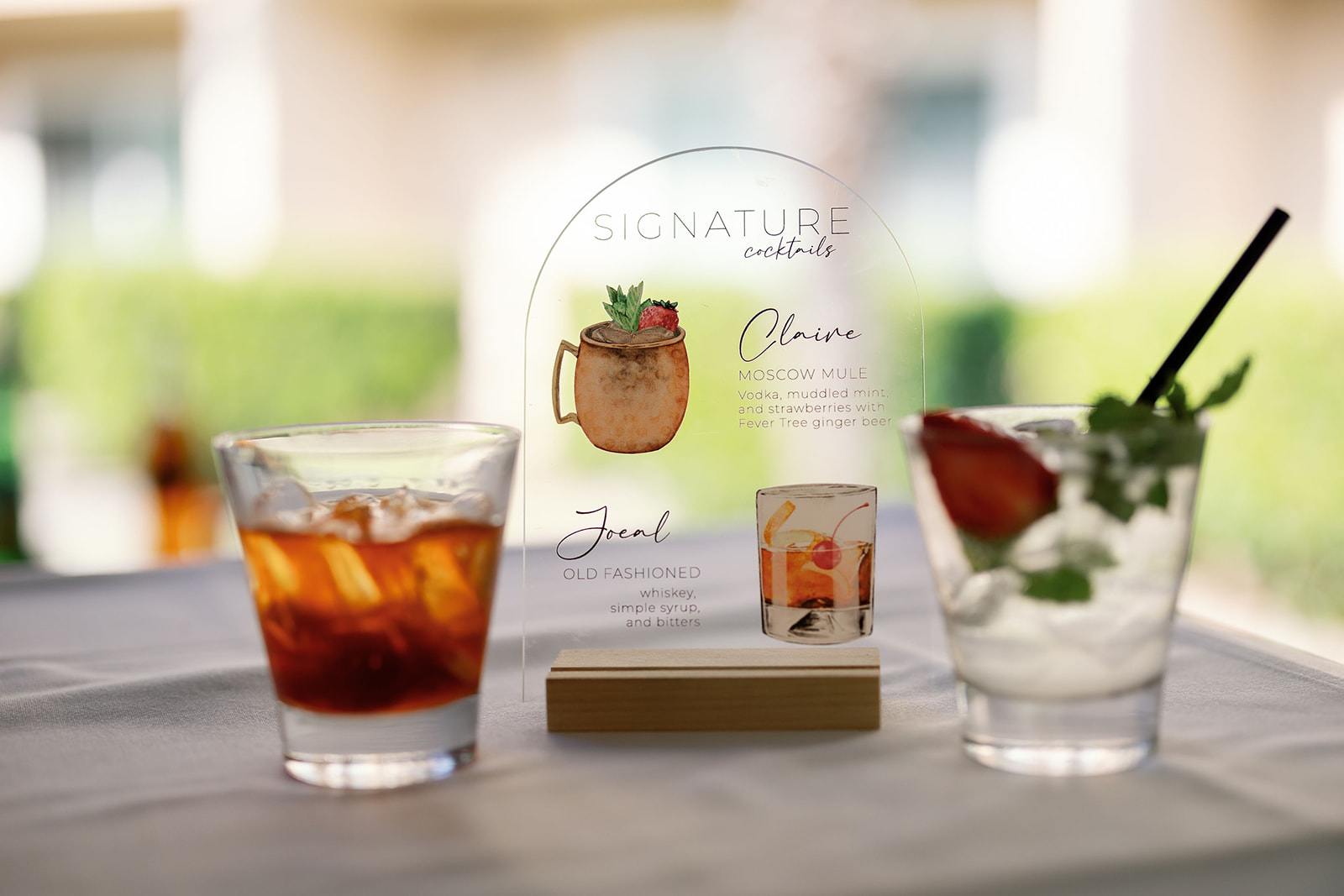Signature cocktails sign.