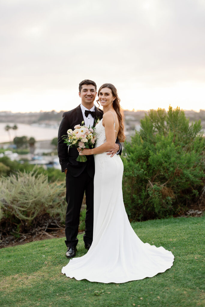 Sunset Newport Beach wedding portraits.